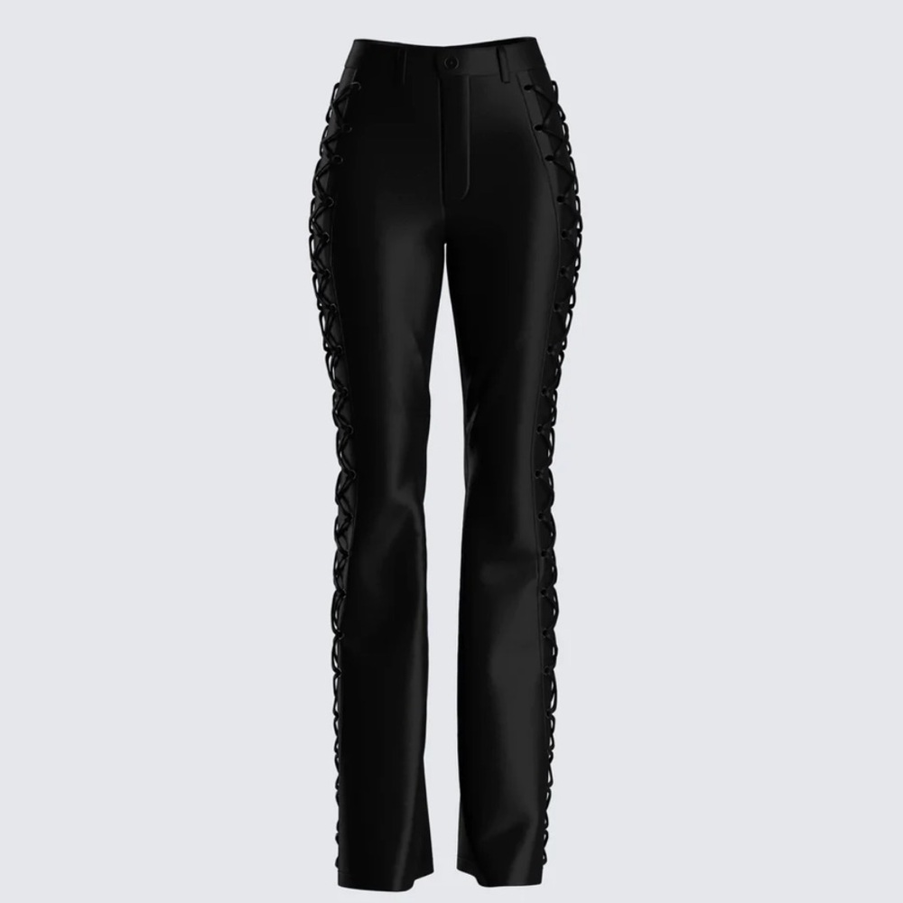 tie up satin pants